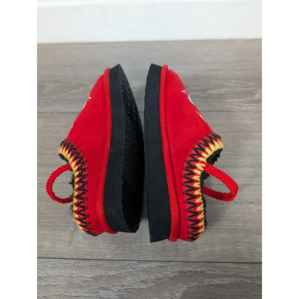 Disney Pixar Cars Lightning McQueen Kids Sz 11/12 Slippers Shoes Fleece Strap